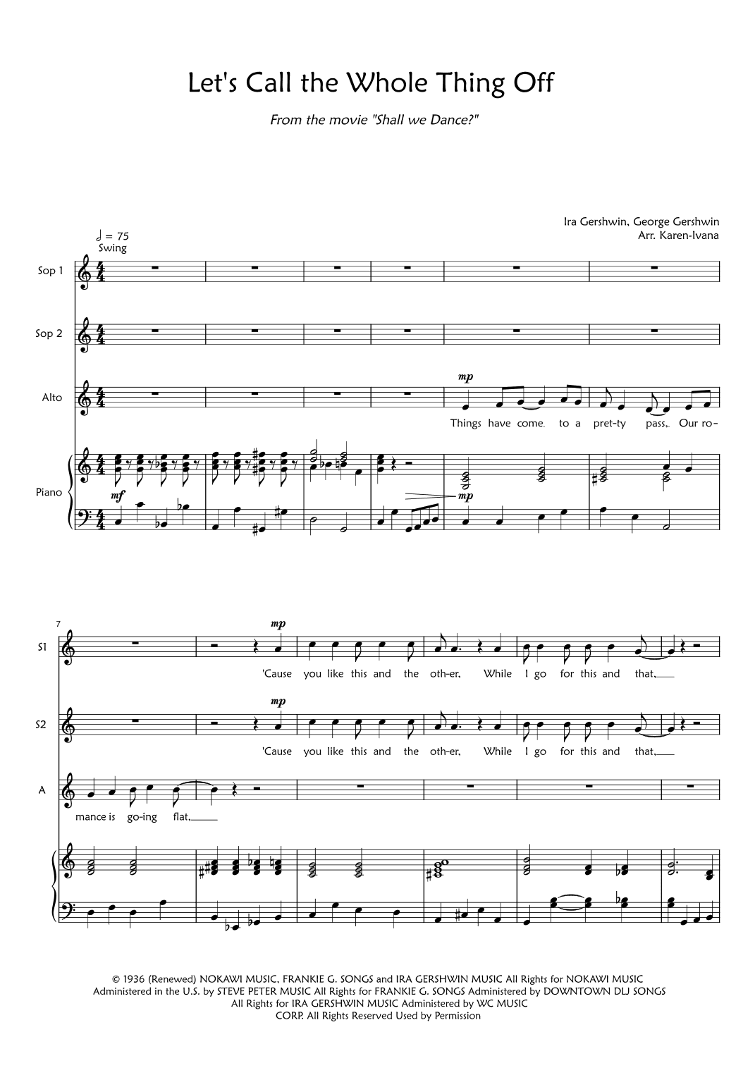 Let's Call The Whole Thing Off (arr. Karen Ivana)