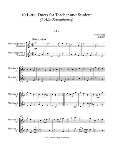 10 Little Duets for Teacher and Student (2 Alto Saxophones)