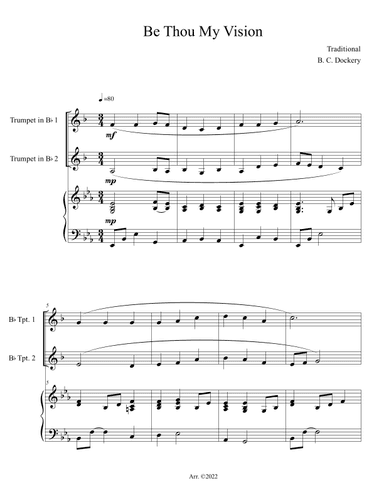 Be Thou My Vision (Trumpet Duet with Piano Accompaniment) (arr. B. C. Dockery)