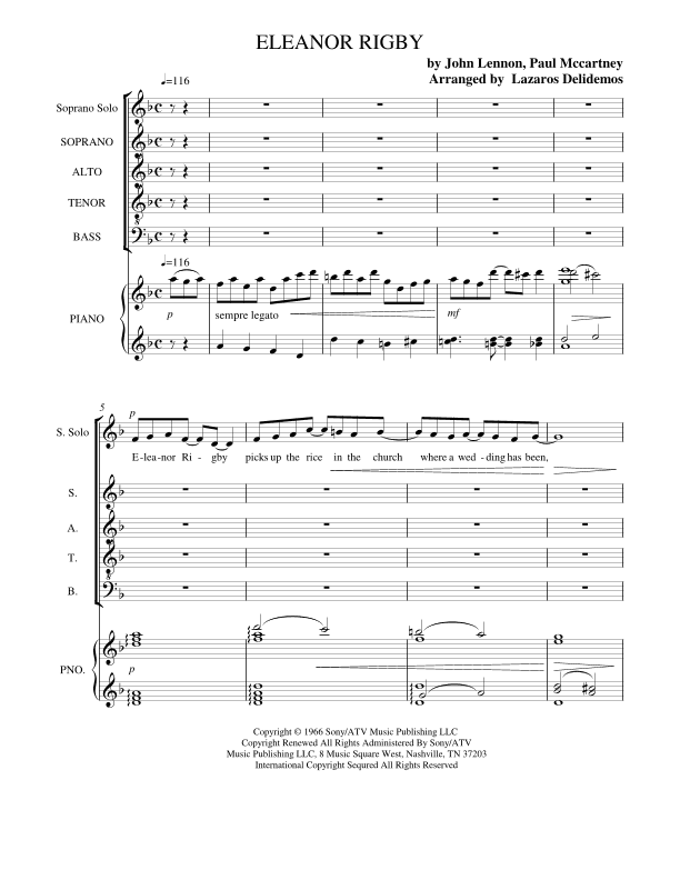 Eleanor Rigby (arr. Lazaros Delidemos)