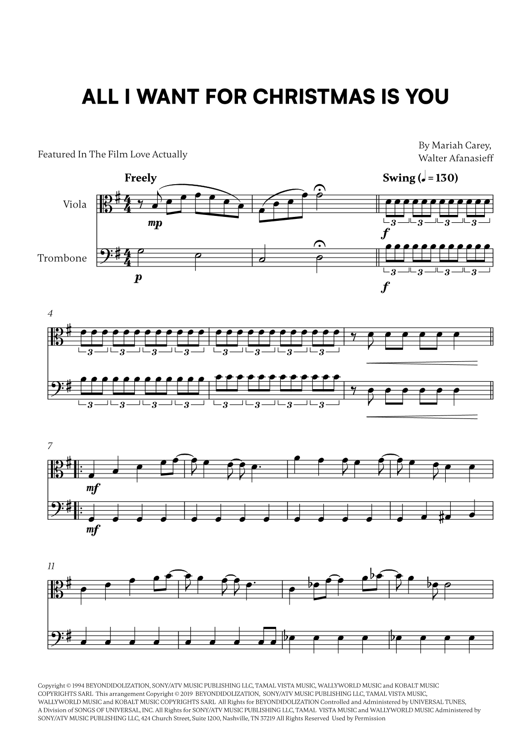 All I Want For Christmas Is You (arr. Cadenza Editions)