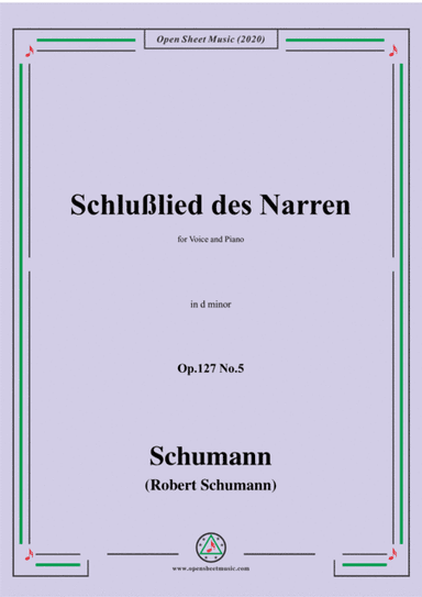Schumann-Schlußlied des Narren Op.127 No.5,in d minor (arr. MSM)