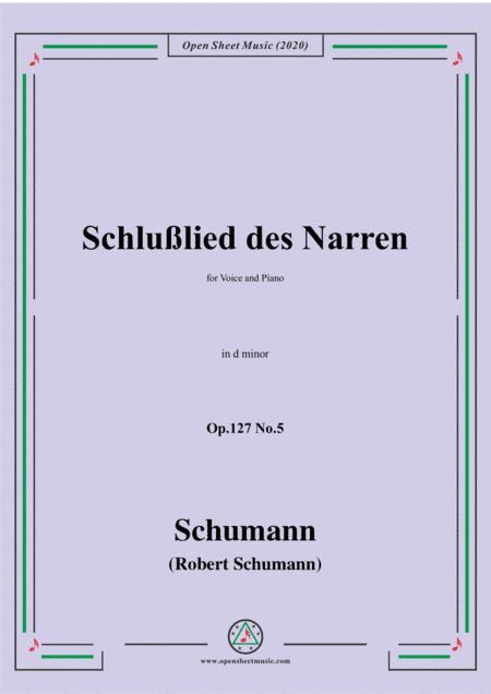 Schumann-Schlußlied des Narren Op.127 No.5,in d minor (arr. MSM)