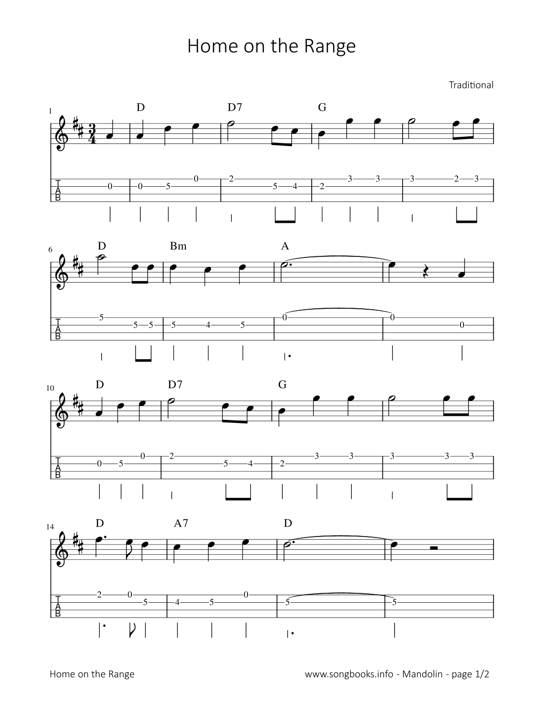 Home on the Range (arr. songbooks.info)
