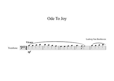 Ode To Joy - Ludwig Van Beethoven (Trombone) (arr. Digital Book Music)