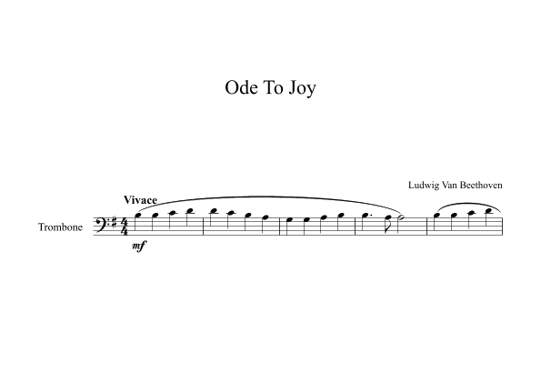 Ode To Joy - Ludwig Van Beethoven (Trombone) (arr. Digital Book Music)