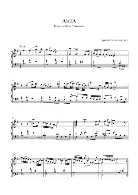 J. S. Bach - Aria (from Goldberg Variations - BWV 988) (arr. Cadenza Editions)