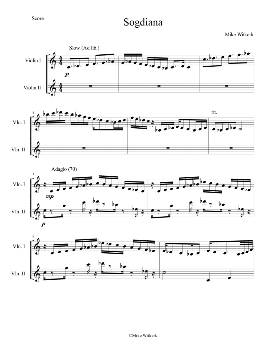Mike Witkerk - Sogdiana (two violin)