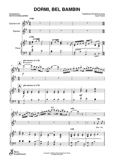 Dormi, Bel Bambin (arr. Reto Stadelmann)