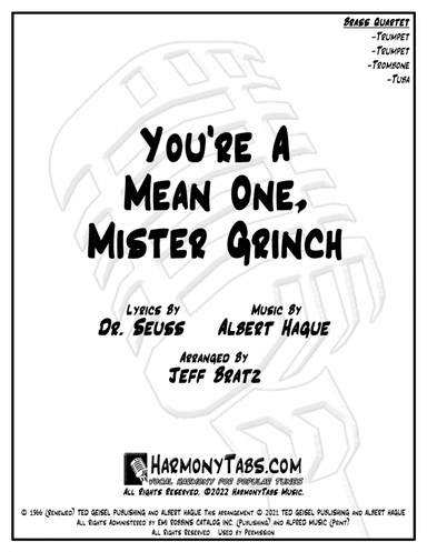 You're A Mean One, Mr. Grinch (arr. Jeff Bratz)