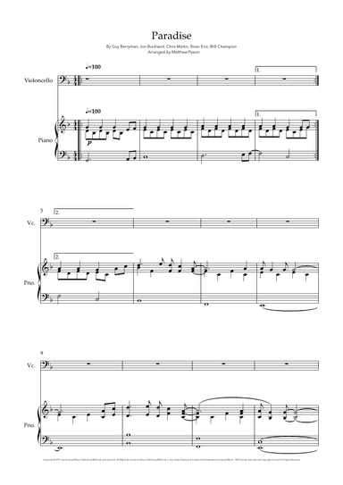 Paradise (arr. Matthew pyeon)