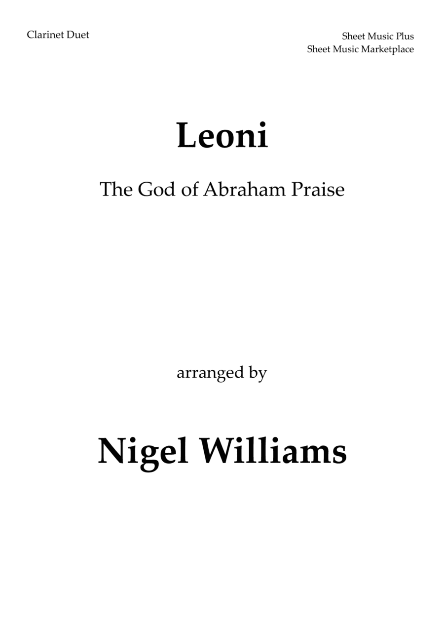 Leoni (The God of Abraham Praise), for Clarinet Duet (arr. Nigel Williams)
