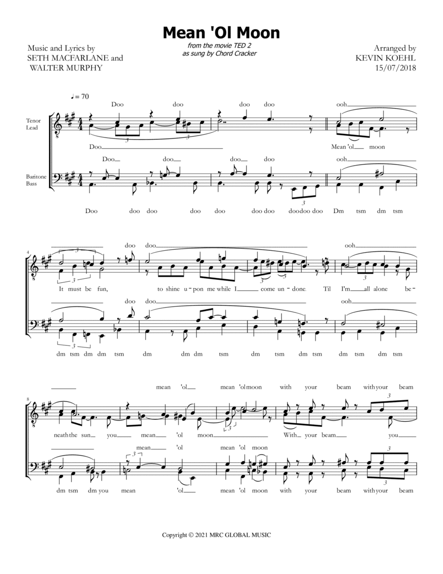 Mean Ol' Moon (arr. Kevin Koehl)