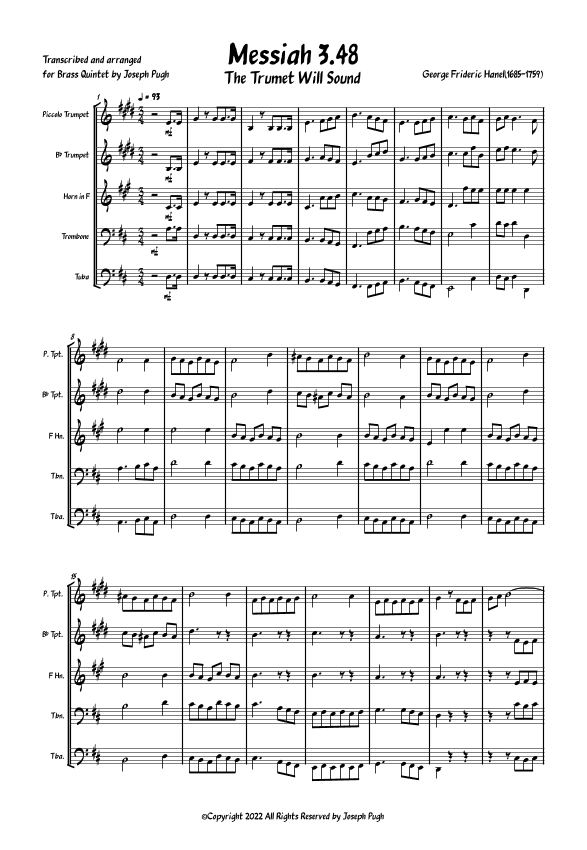Messiah 3.48 The Trumpet Shall Sound (arr. Joseph Pugh)
