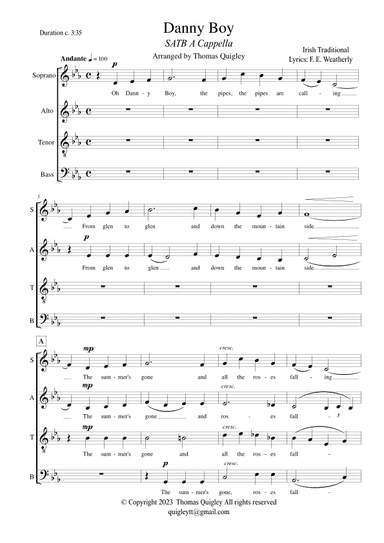 Danny Boy (SATB a cappella) (arr. Thomas Quigley)