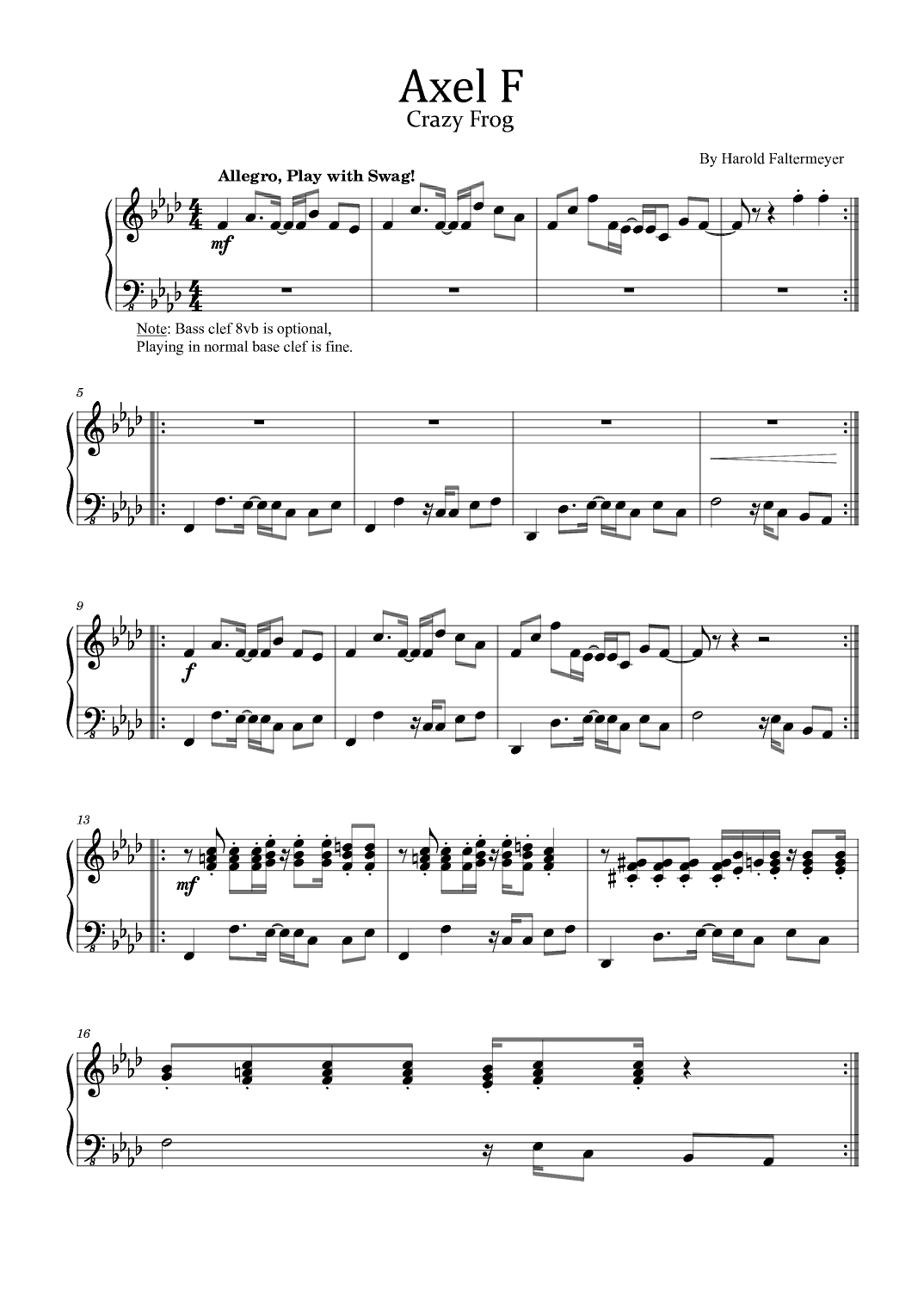 Axel F (arr. poon)