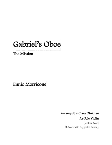 Gabriel's Oboe (arr. Clara Obsidian)