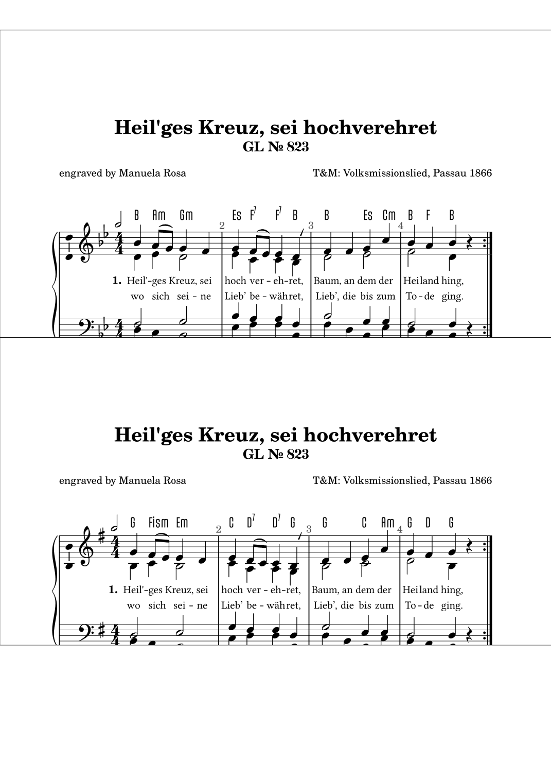 Heil'ges Kreuz, sei hochverehret (Gotteslob 823) (arr. Manuela Rosa)