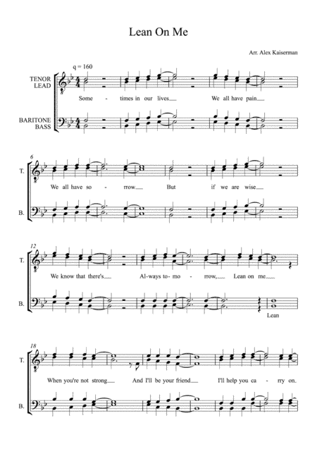 Lean On Me (arr. Alex Kaiserman)
