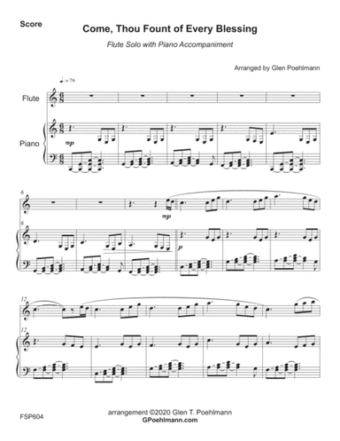 COME THOU FOUNT OF EVERY BLESSING - FLUTE SOLO with Piano Accompaniment (arr. Glen Poehlmann)