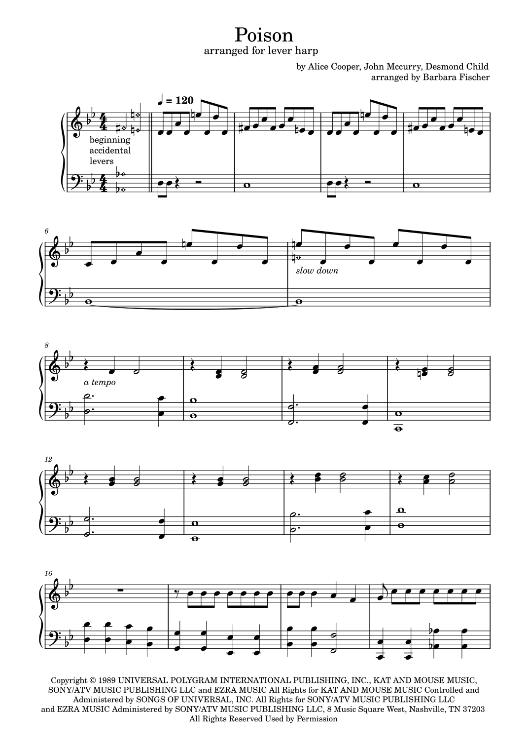 Poison (arr. Barbara Fischer)