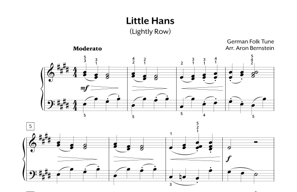 Little Hans (Lightly Row) (arr. Aron Bernstein, Hoffman Academy)