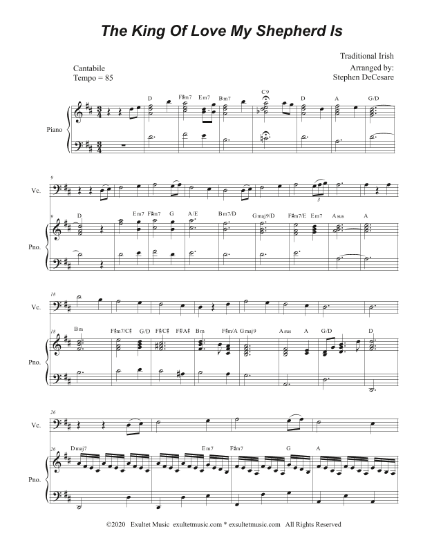 The King Of Love My Shepherd Is (Cello solo and Piano) (arr. Stephen DeCesare)