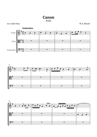 Canon K562 (arr. André Nusa)