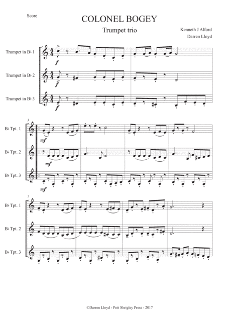 Colonel Bogey - Trumpet Trio (arr. Darren Lloyd)