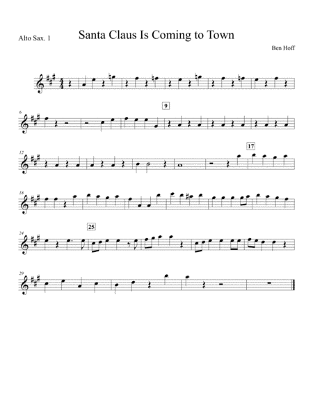Santa Claus Is Comin' To Town (arr. Benjamin Hoff)
