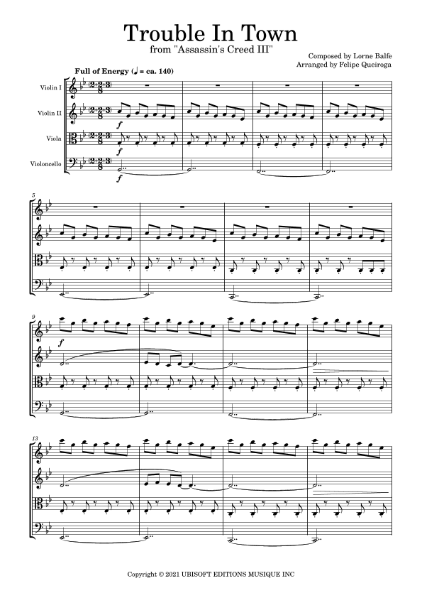 Trouble In Town (arr. Felipe Queiroga)