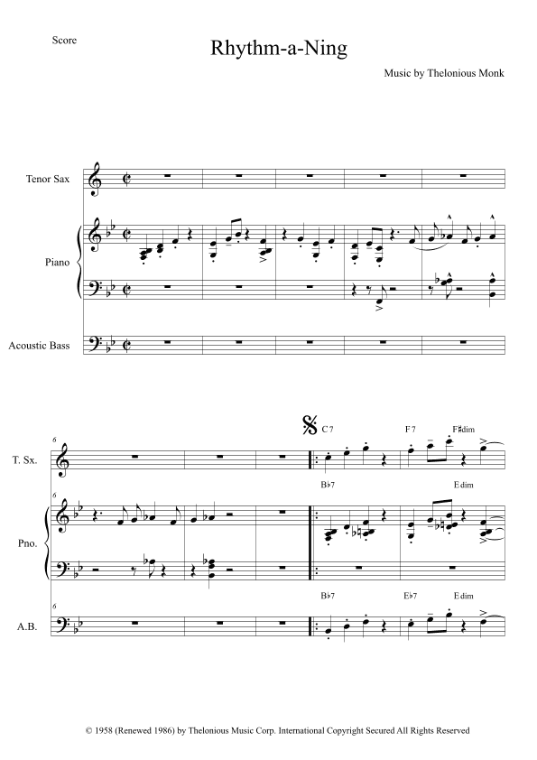 Rhythm-a-ning (arr. The Sheet Music Library)