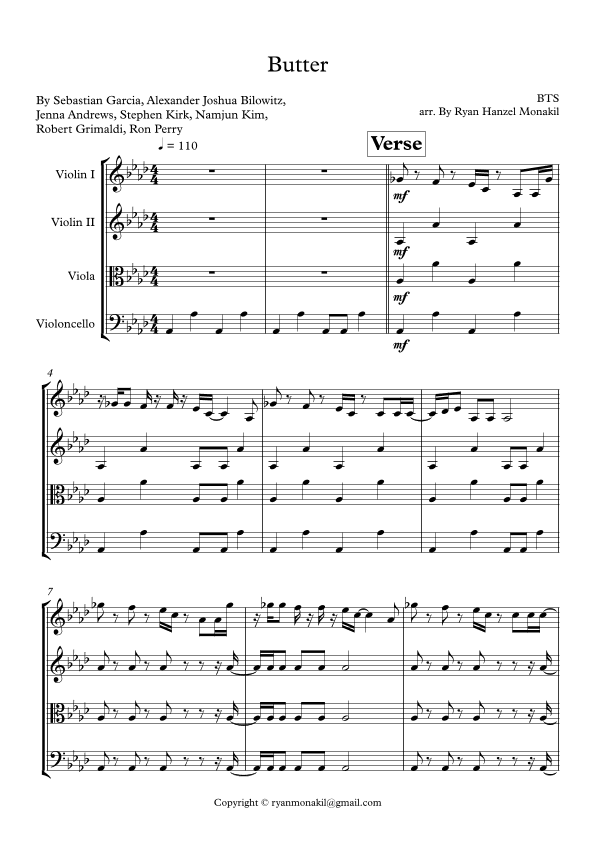 Butter (arr. Ryan Hanzel Monakil)