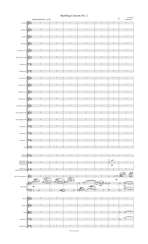Bachburg Concerto No. 2 for Solo Alto Saxophone and Piano with Orchestra
