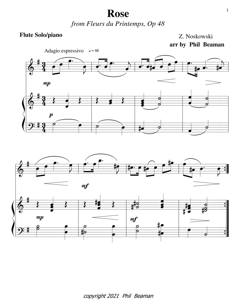 Rose-Noskowski- Flute-Piano (arr. Phil Beaman)