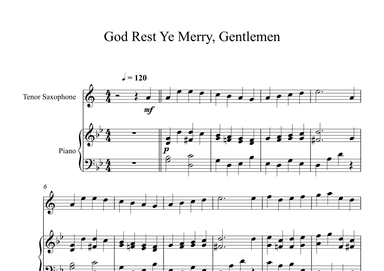 God Rest Ye Merry, Gentlemen (Tenor Sax + Piano) (arr. Digital Book Music)