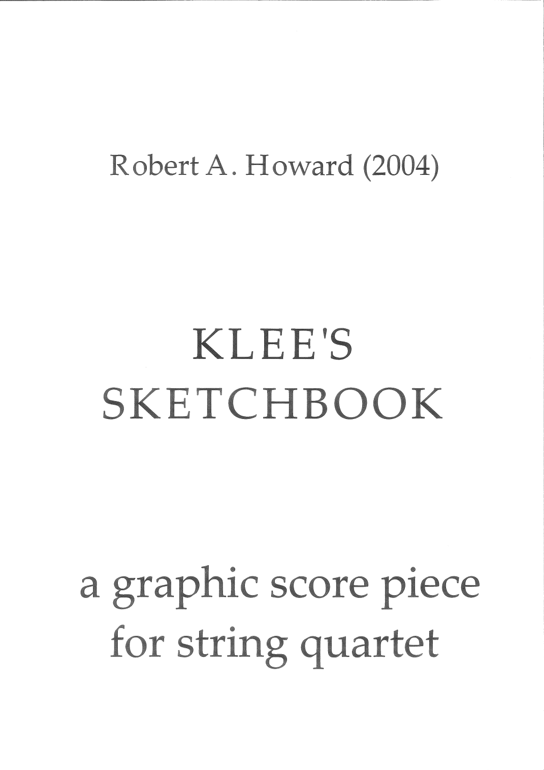 Klee's Sketchbook [full playing score]