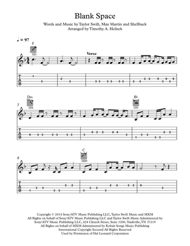 Blank Space (arr. Timothy A. Helisek)