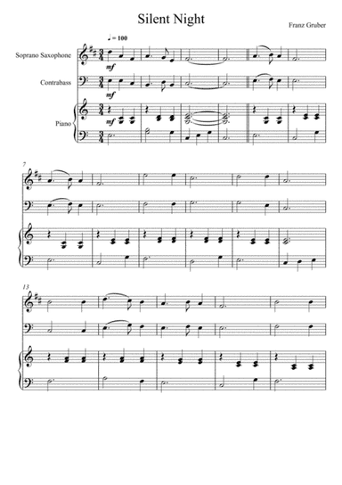 Franz Gruber - Silent Night (Soprano Saxophone and Double Bass Duet) (arr. André Laitano)