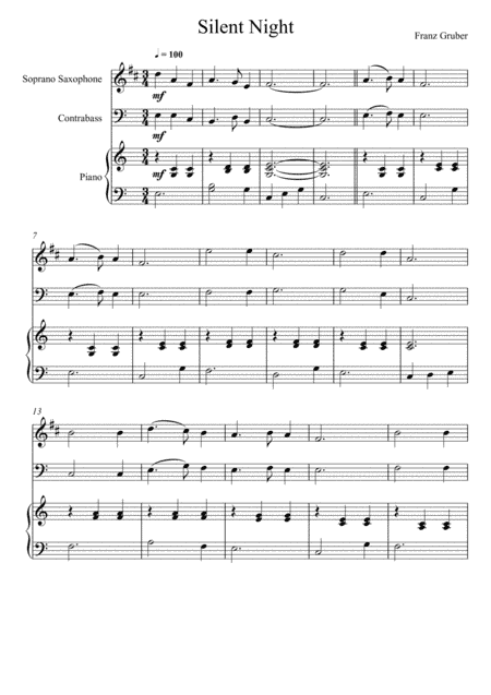 Franz Gruber - Silent Night (Soprano Saxophone and Double Bass Duet) (arr. André Laitano)