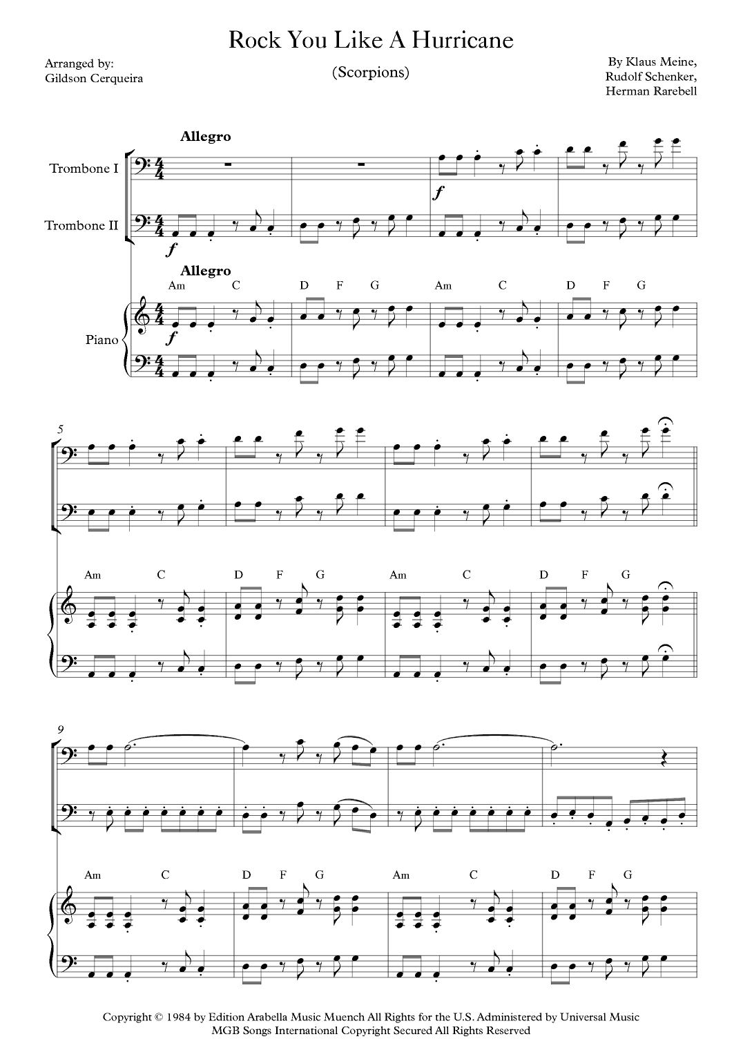 Rock You Like A Hurricane (arr. Gildson Cerqueira)