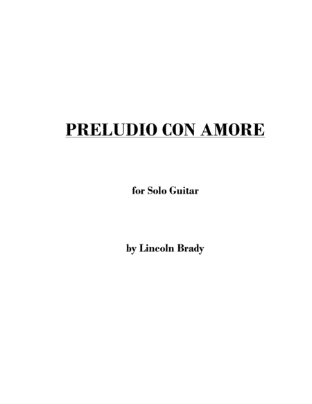 PRELUDIO CON AMORE - Solo Guitar