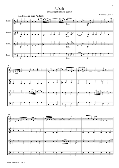 Aubade (arr. Edition Maulwurf)
