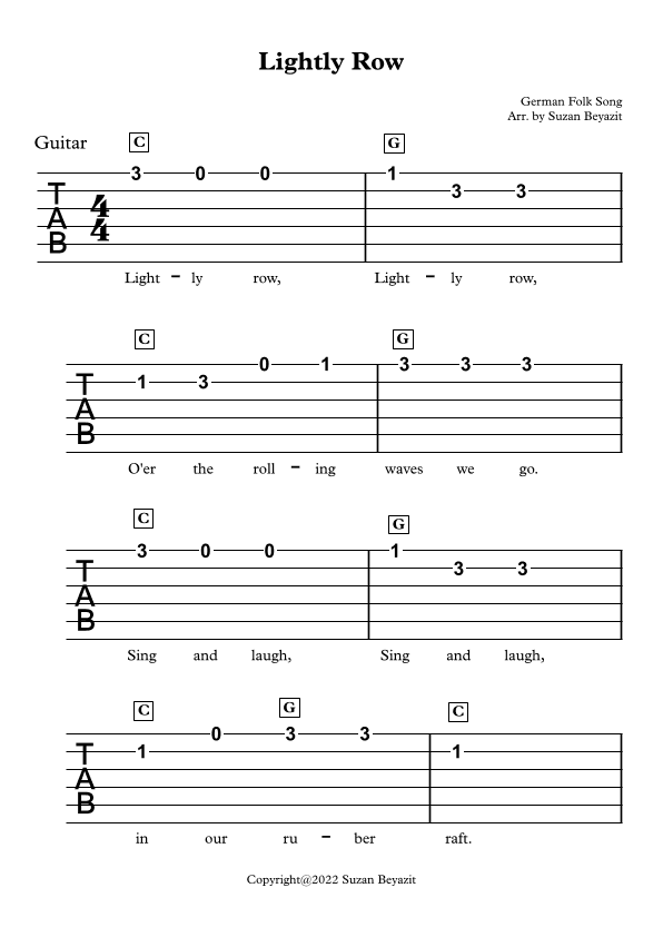 Lightly Row (arr. Suzan Beyazit)