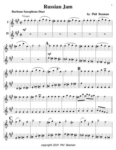 Russian Jam- baritone saxophone duet