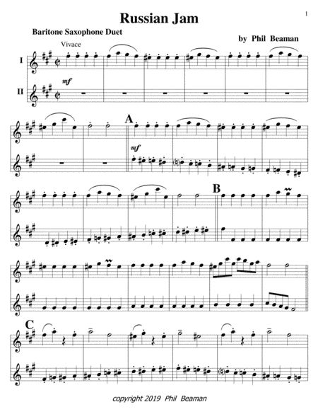 Russian Jam- baritone saxophone duet
