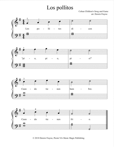 Los pollitos (arr. Presto! It's Music Magic Publishing)
