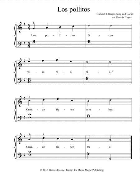 Los pollitos (arr. Presto! It's Music Magic Publishing)