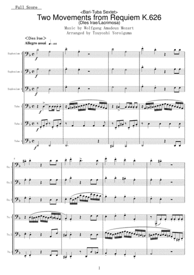 Two Movements from Requiem K.626 (arr. Tsuyoshi Yoroiguma)