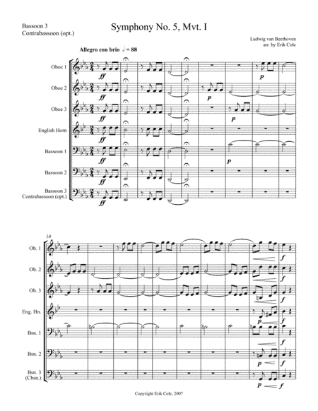 Beethoven's Symphony #5, Mvt. I (Abridged) (arr. Erik Cole)